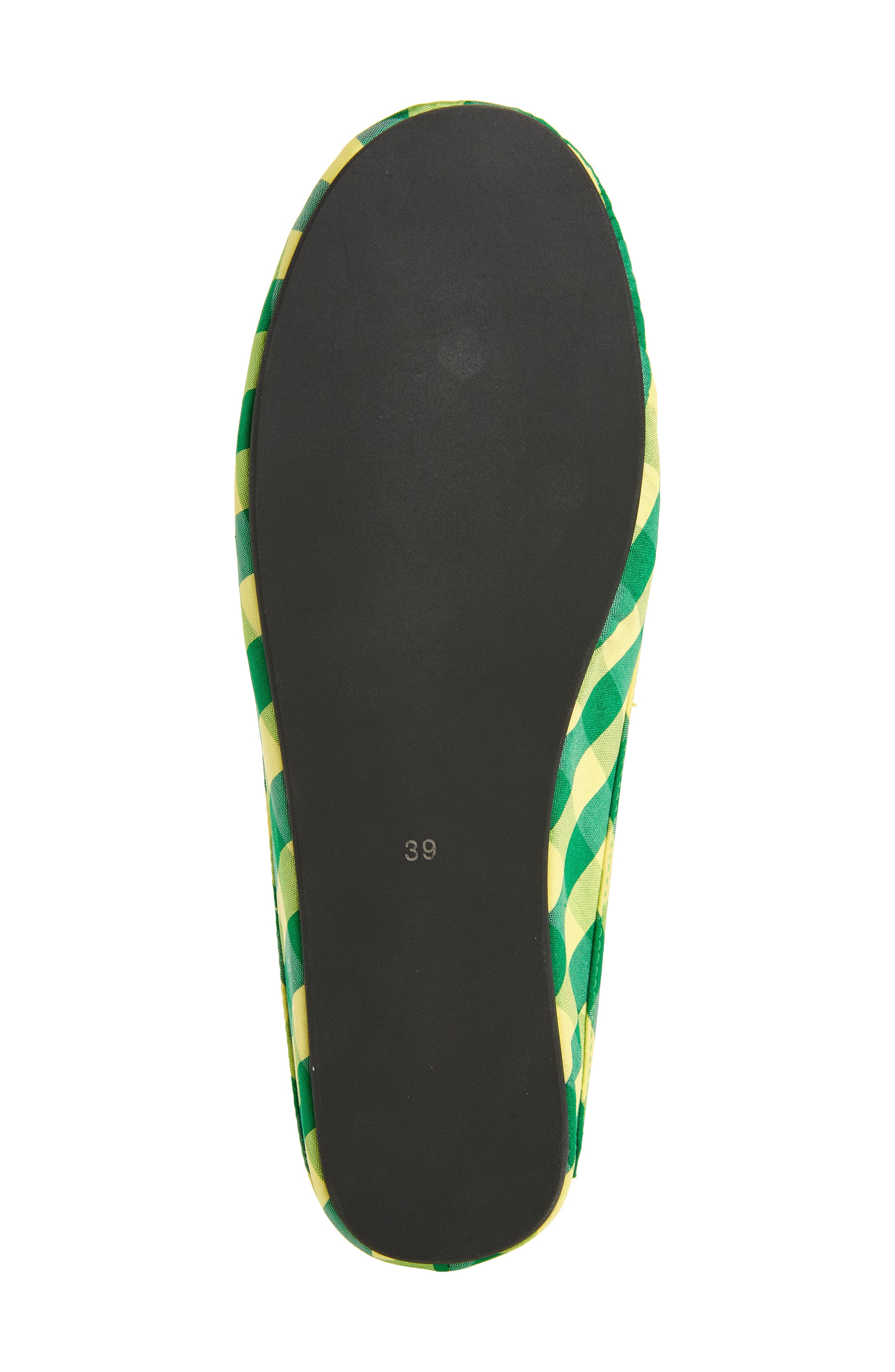 COMING OF AGE Gingham Check Silk Slipper, Alternate, color, Gingham Green Yellow