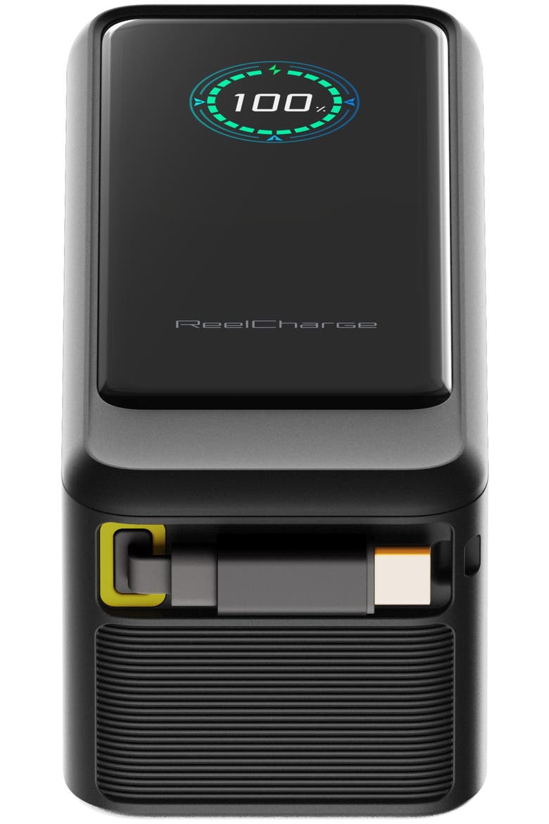 ReelPro 67W Power Bank 15,000 mAh with Retractable Cable, Alternate, color, Grey