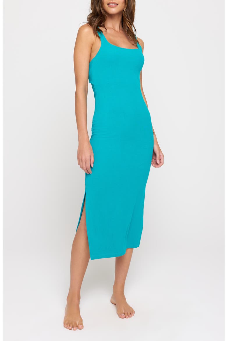 Valerie Twist Back Stretch Modal Rib Dress, Main, color, SURF