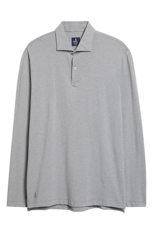 Johnnie-o Idris Top Shelf Long Sleeve Polo In Gray