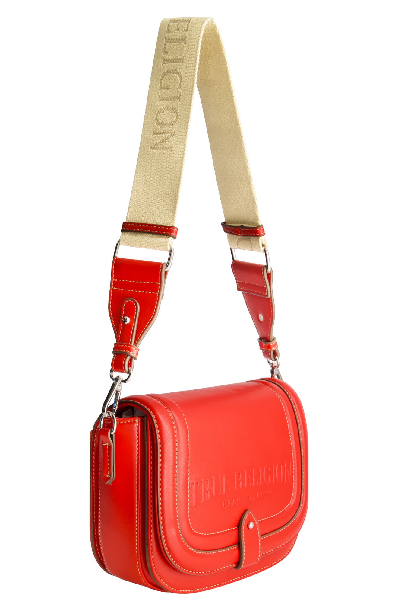True Religion Bombe Saddle Crossbody Bag, Alternate, color, Red