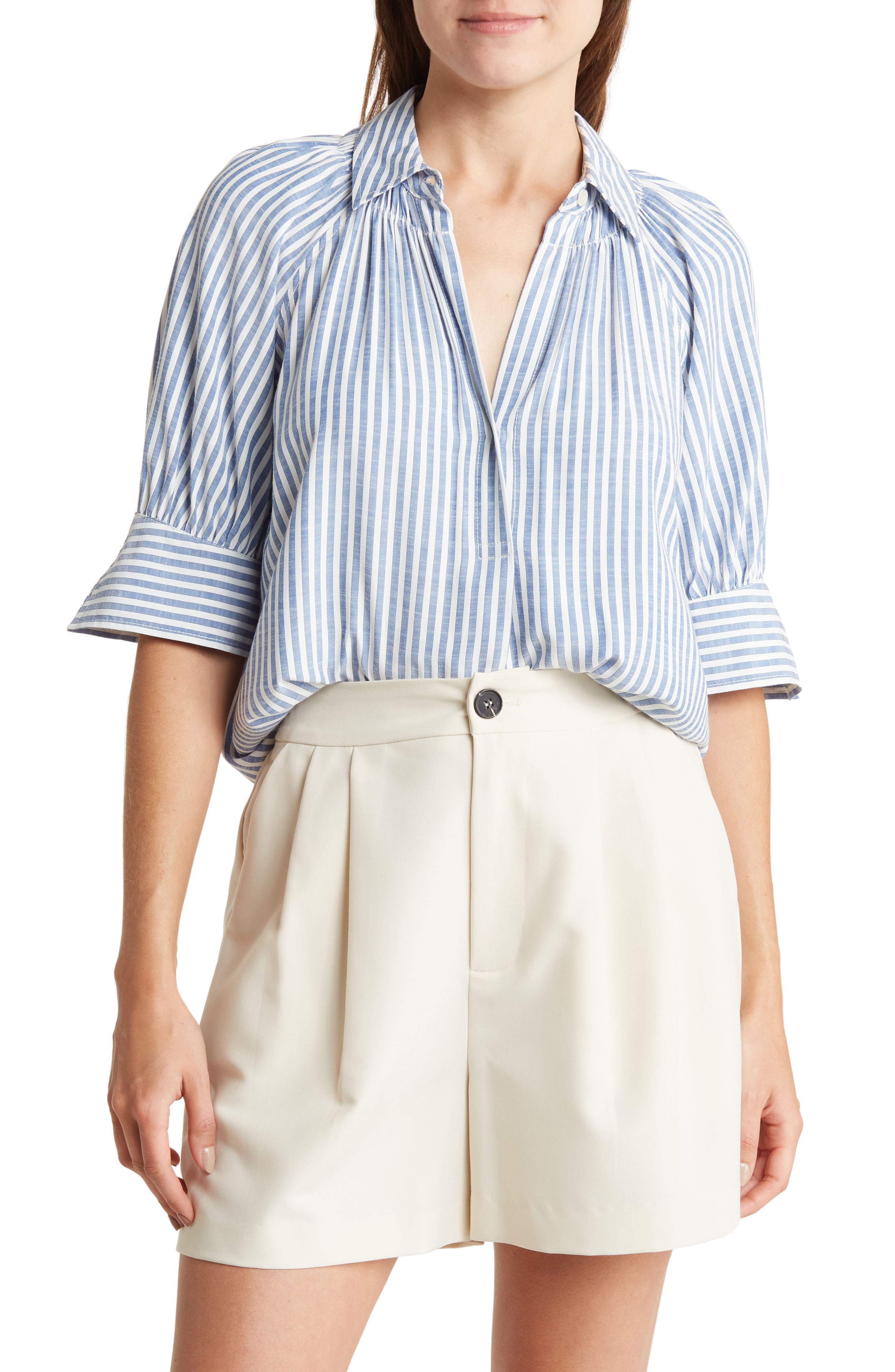 Stripe Short Sleeve Blouse - image 3