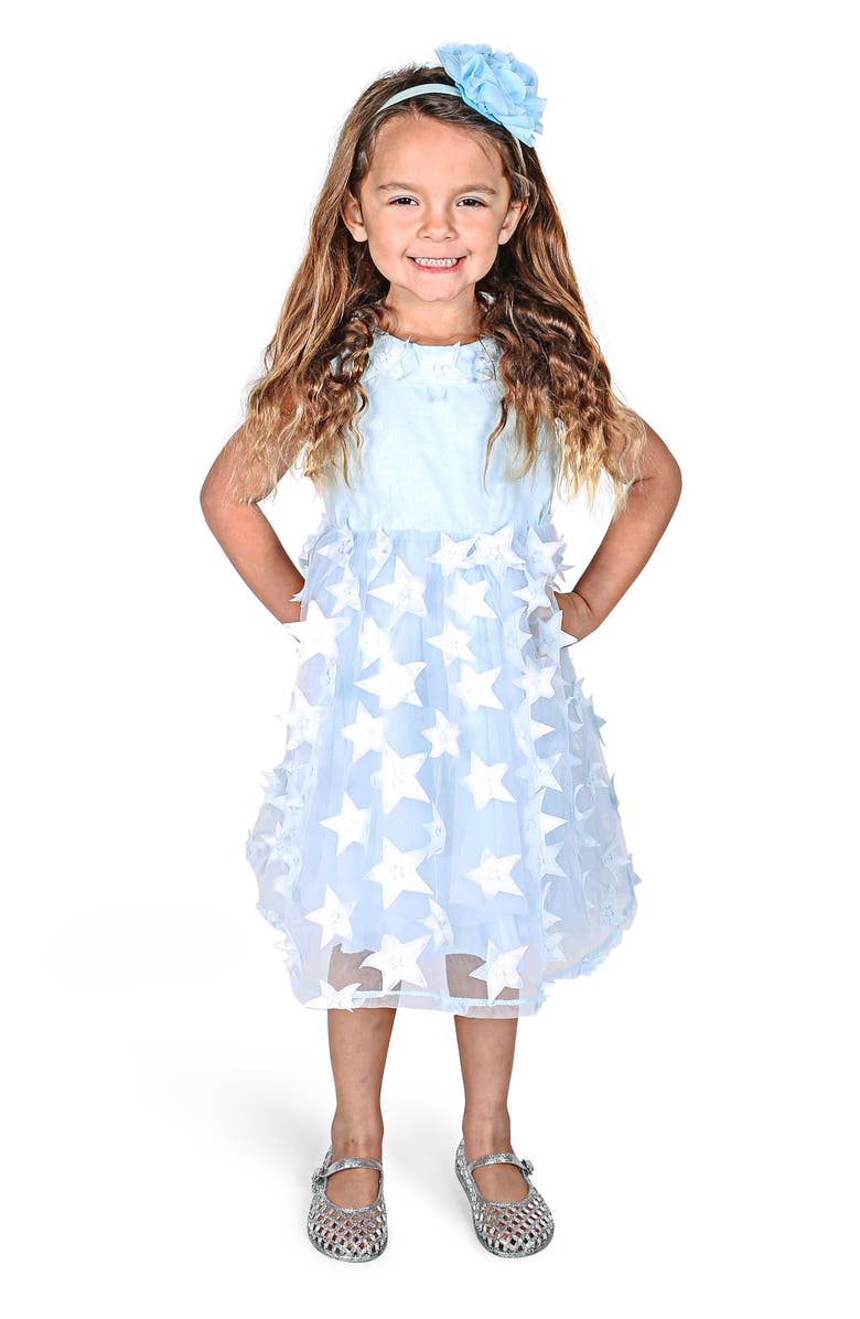 Popatu Star Appliqué Tulle Dress, Alternate, color,