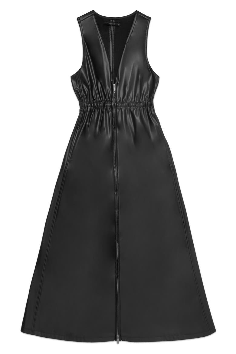 Dominic Faux Leather Maxi Dress, Main, color, BLACK