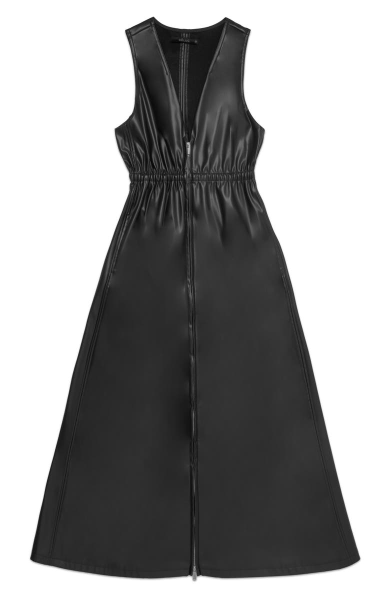 DELUC Dominic Faux Leather Maxi Dress, Main, color, Black