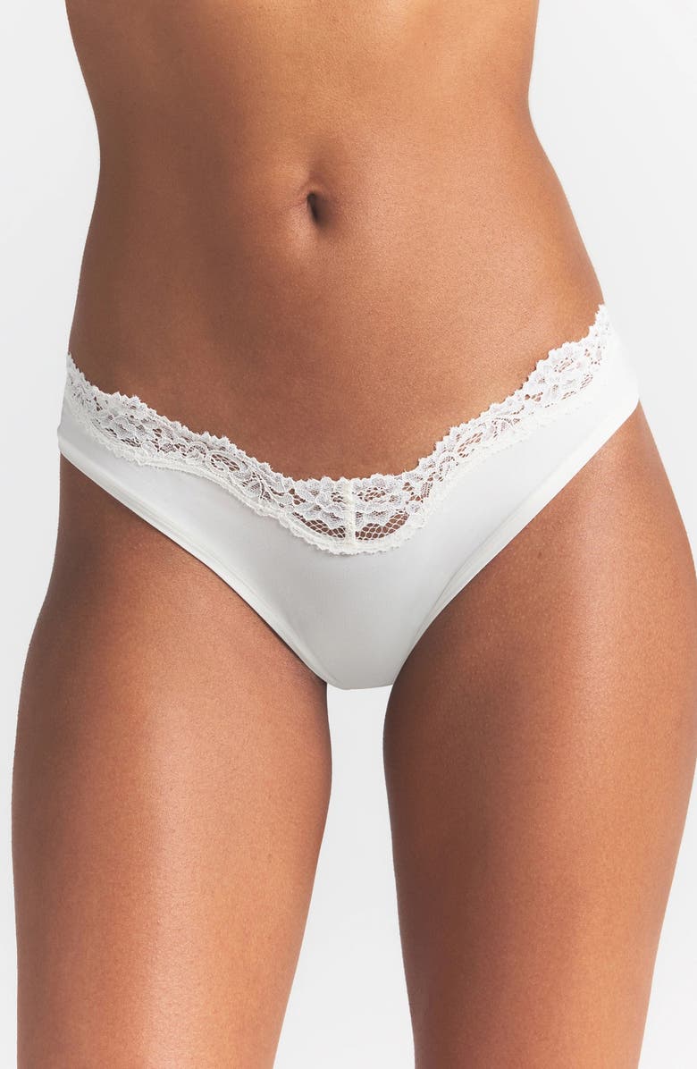 SKIMS 5-Pack Fits Everybody Lace Dipped Thong, Alternate, color, Onyx And Sketched Hearts