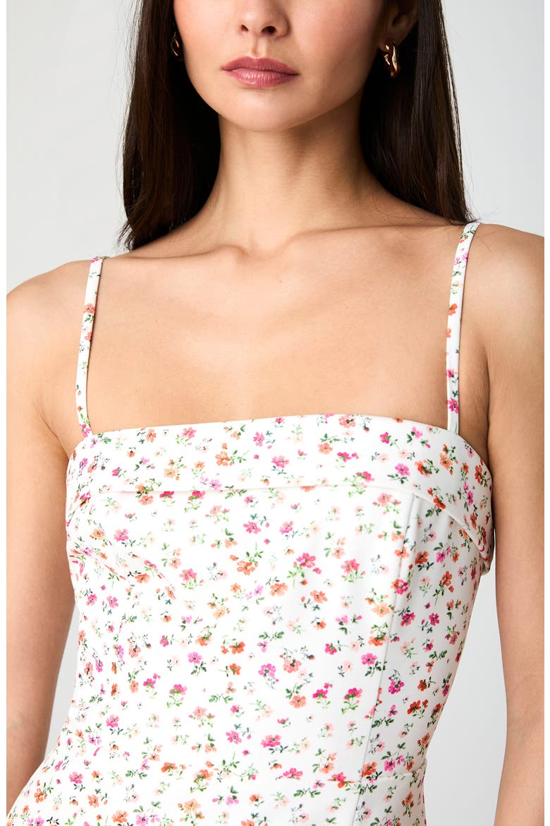 Echo Floral Crepe Midi Dress, Alternate, color, CERISE PINK MULTI