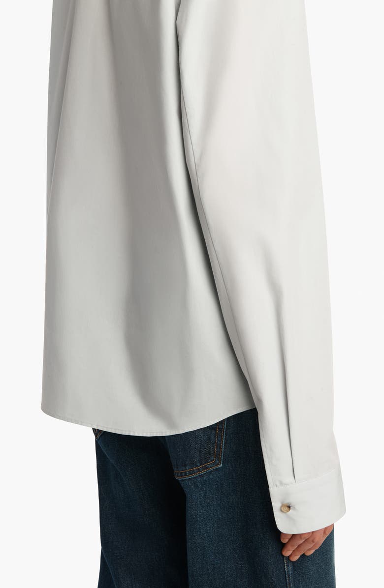 Khaite Argo Cotton Poplin Button-Up Shirt, Alternate, color, Ice Blue