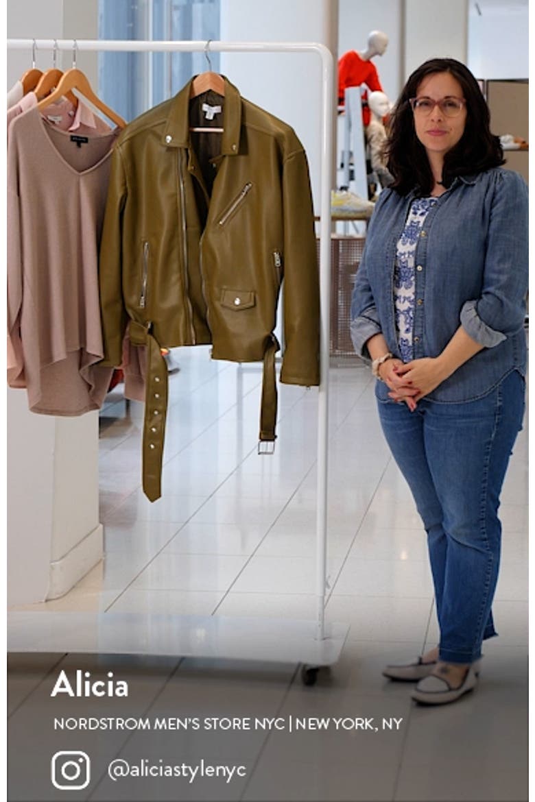 Oversize Faux Leather Biker Jacket video