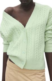 MANGO Cable V-Neck Cardigan
