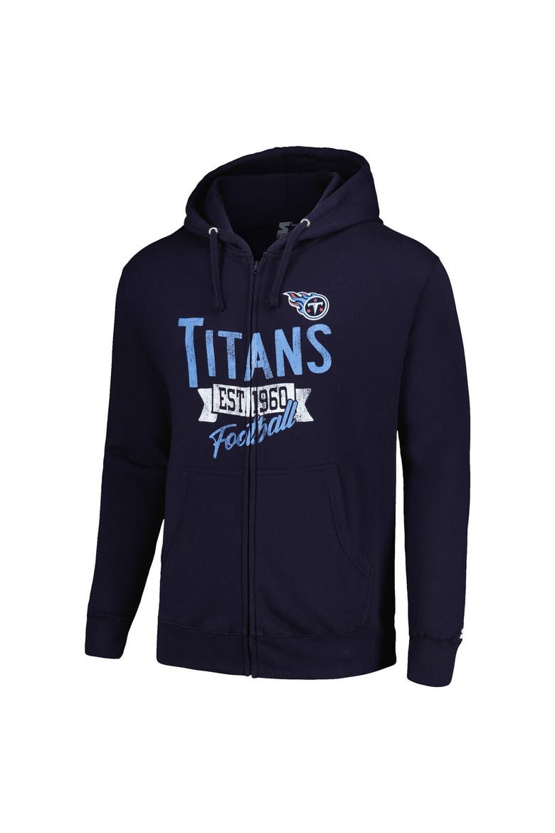 Men's Starter Navy Tennessee Titans Domestic Post Season Full-Zip Hoodie, Alternate, color, Navy