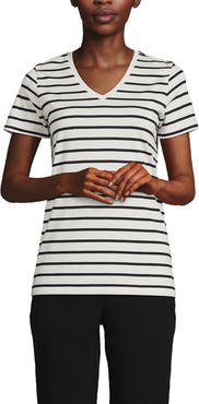 Lands' End Plus Size Supima Cotton V-Neck T-Shirt
