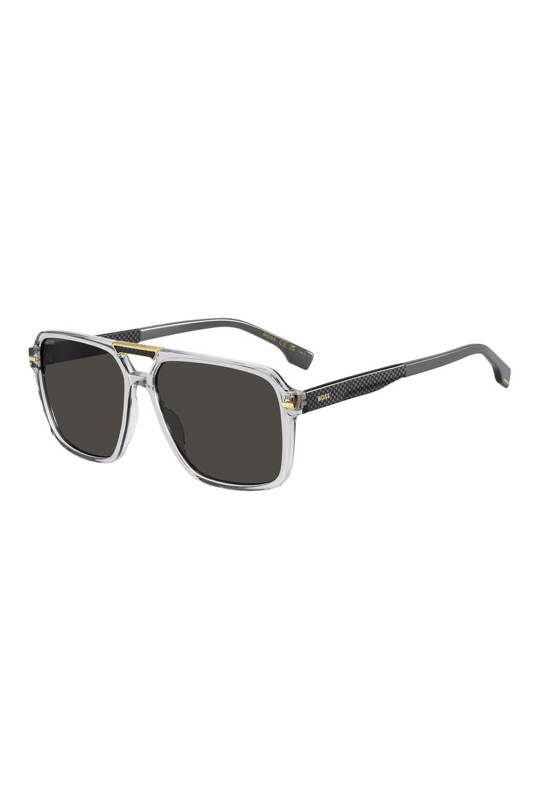 59mm Square Sunglasses, Alternate, color, GREY/ GREY