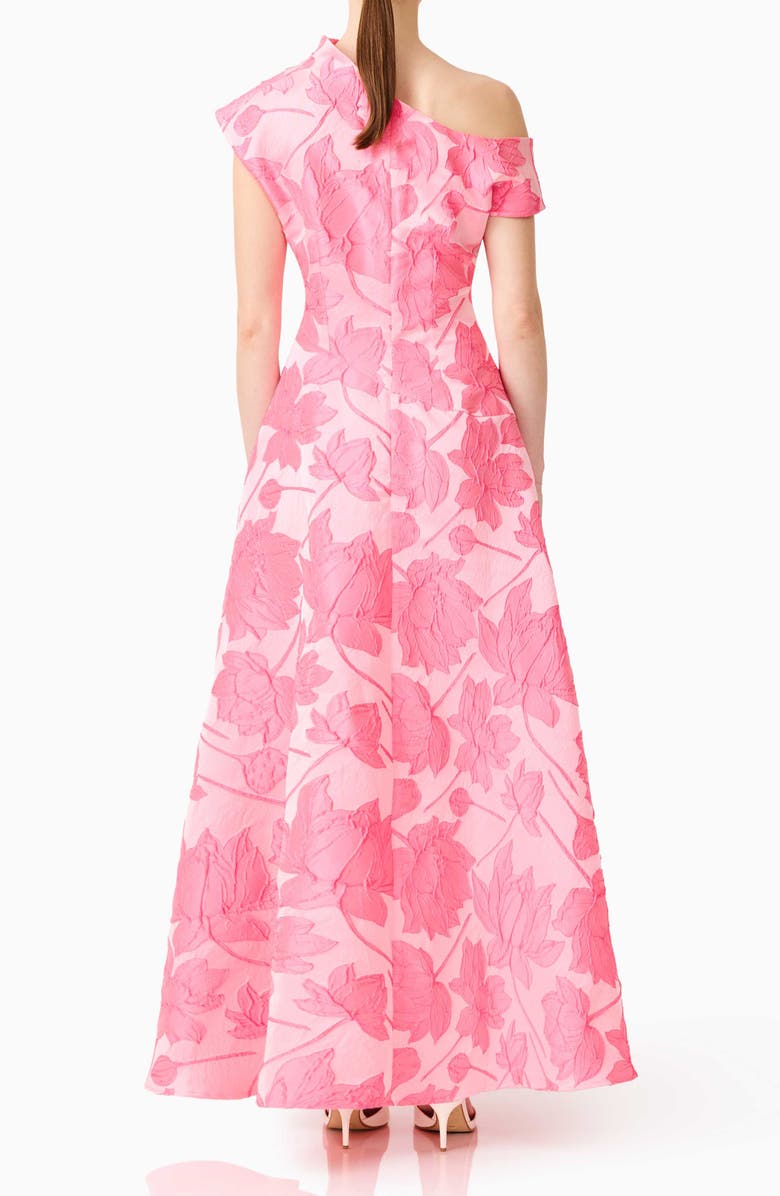 Elliatt Dionne Floral Jacquard Asymmetric Gown, Alternate, color, Pink