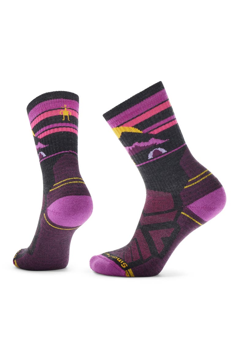 Hike Light Cushion Crew Socks, Alternate, color, CHARCOAL