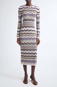 Missoni Zigzag Long Sleeve Maxi Dress