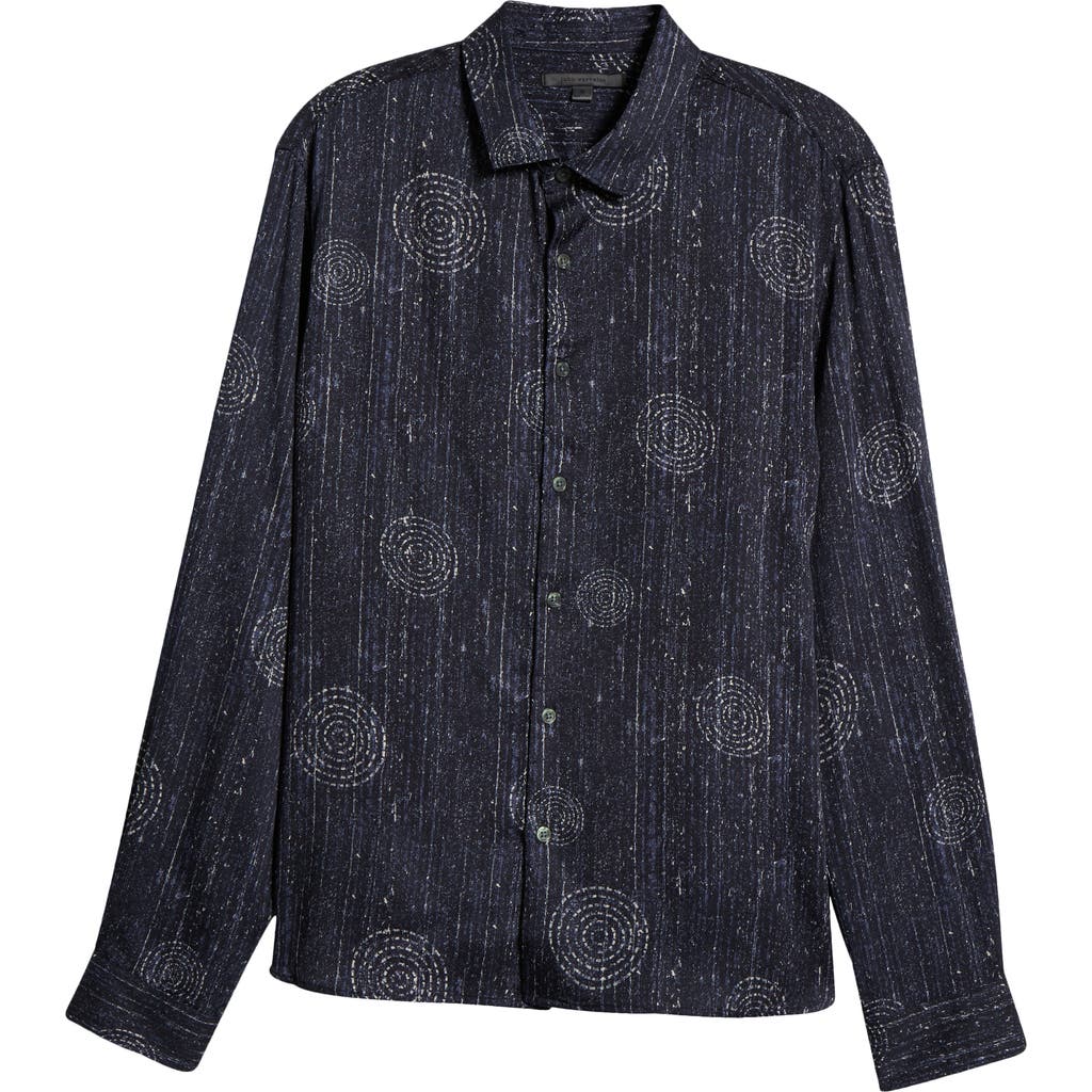 John Varvatos Luc Pattern Button-up Shirt In Lake Blue