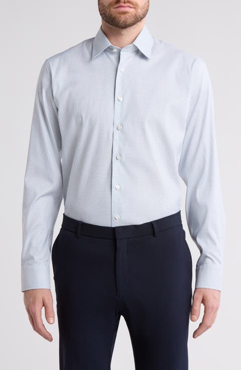 Trim Fit Check Premium Performance Dress Shirt (Regular, Big & Tall)