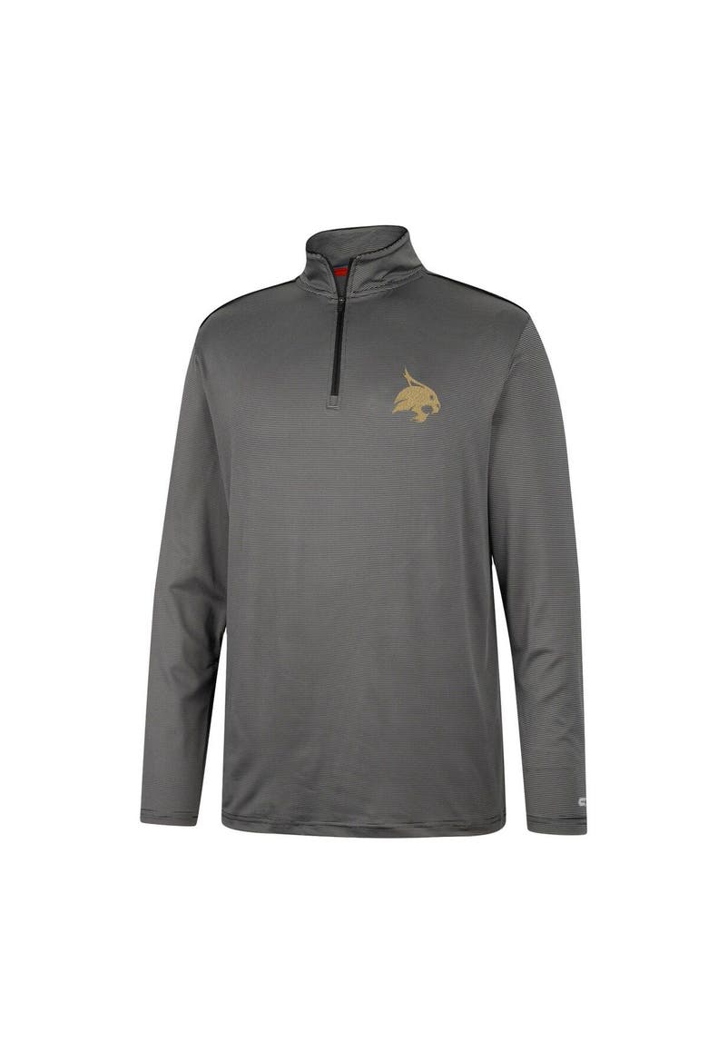 Men's Colosseum Charcoal Texas State Bobcats Logo Quarter-Zip Windshirt, Alternate, color, Charcoal