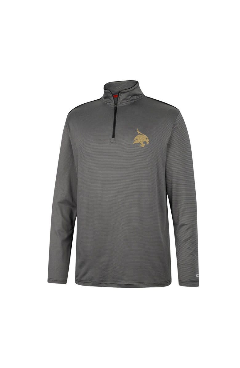COLOSSEUM Men's Colosseum Charcoal Texas State Bobcats Logo Quarter-Zip Windshirt, Alternate, color, 
