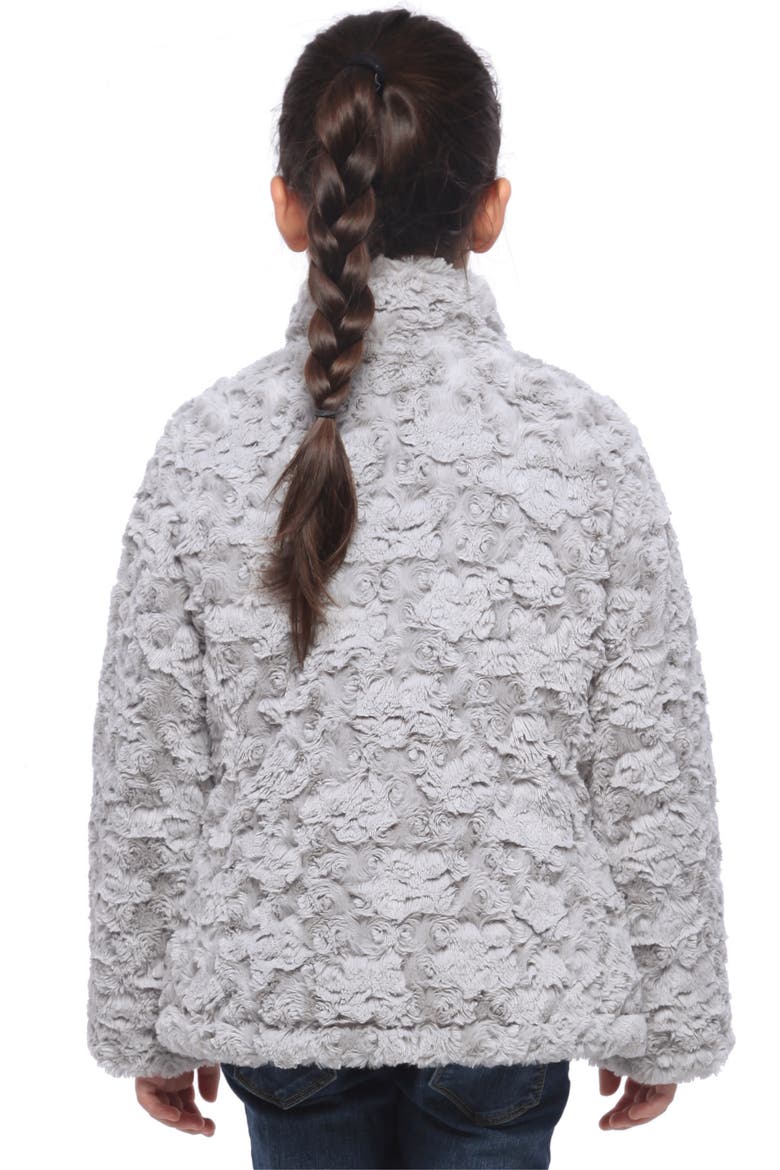 Kids' Reversible Fleece Puffer Jacket, Alternate, color, Frost Gray/ Chalk Pink