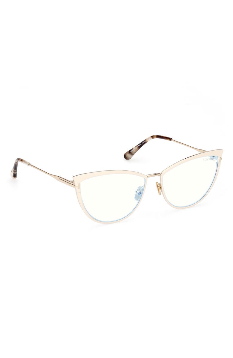 TOM FORD 56mm Cat Eye Blue Light Blocking Glasses, Alternate, color, 