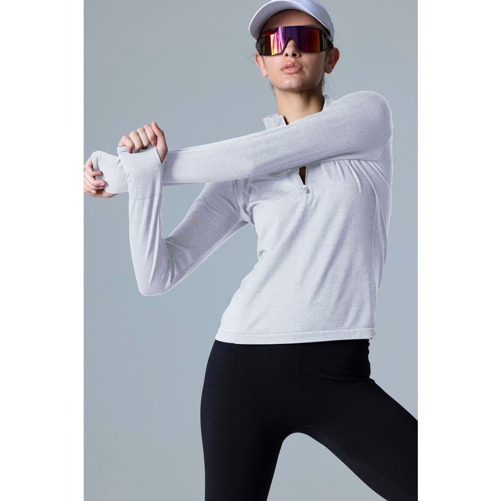 Cozy Zero Tech Merino Classic Fit Half Zip Long Sleeve Top In Glacier Gray