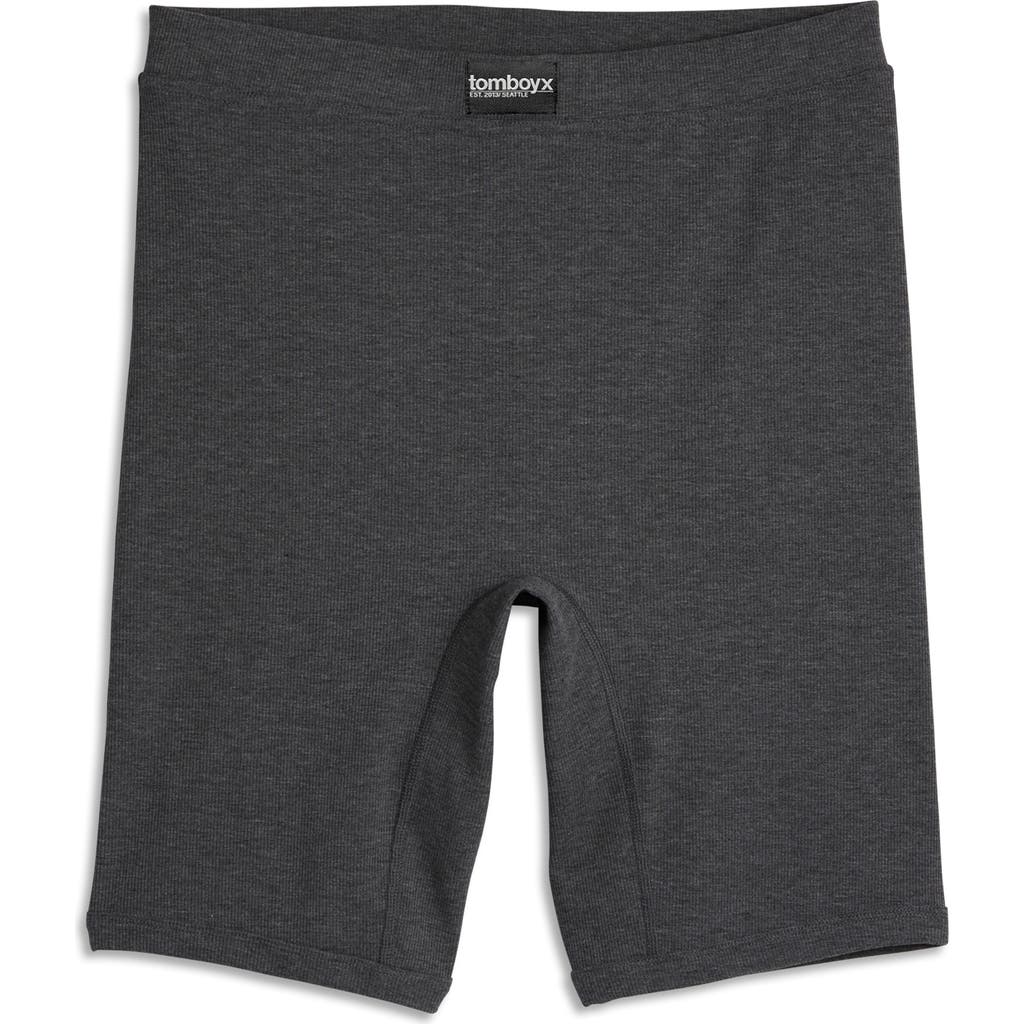 Tomboyx Rib 9-inch Boxer Briefs In Gray