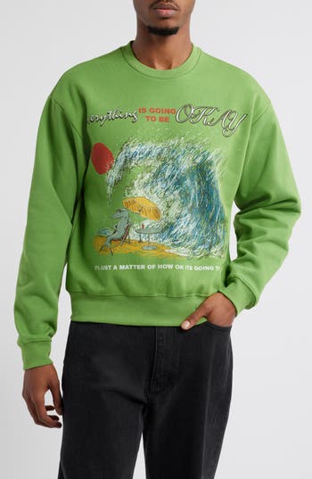 Jungles Everything's Ok Graphic Sweatshirt In Green