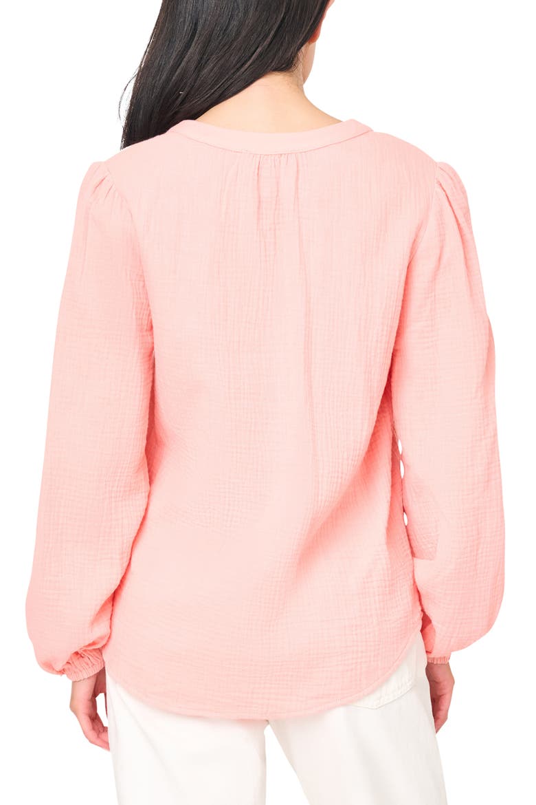 Cotton Gauze Blouse, Alternate, color, PEACH