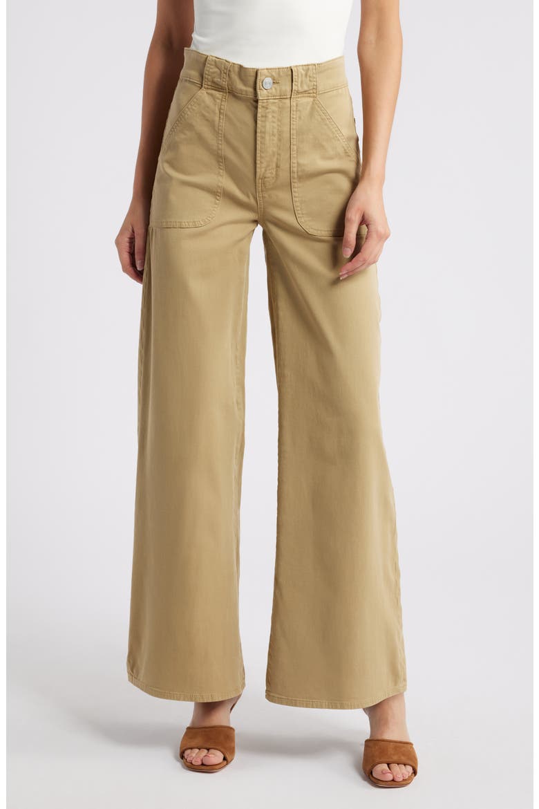 Modern Patch Pocket Wide Leg Pants, Main, color, SAHARA KHAKI