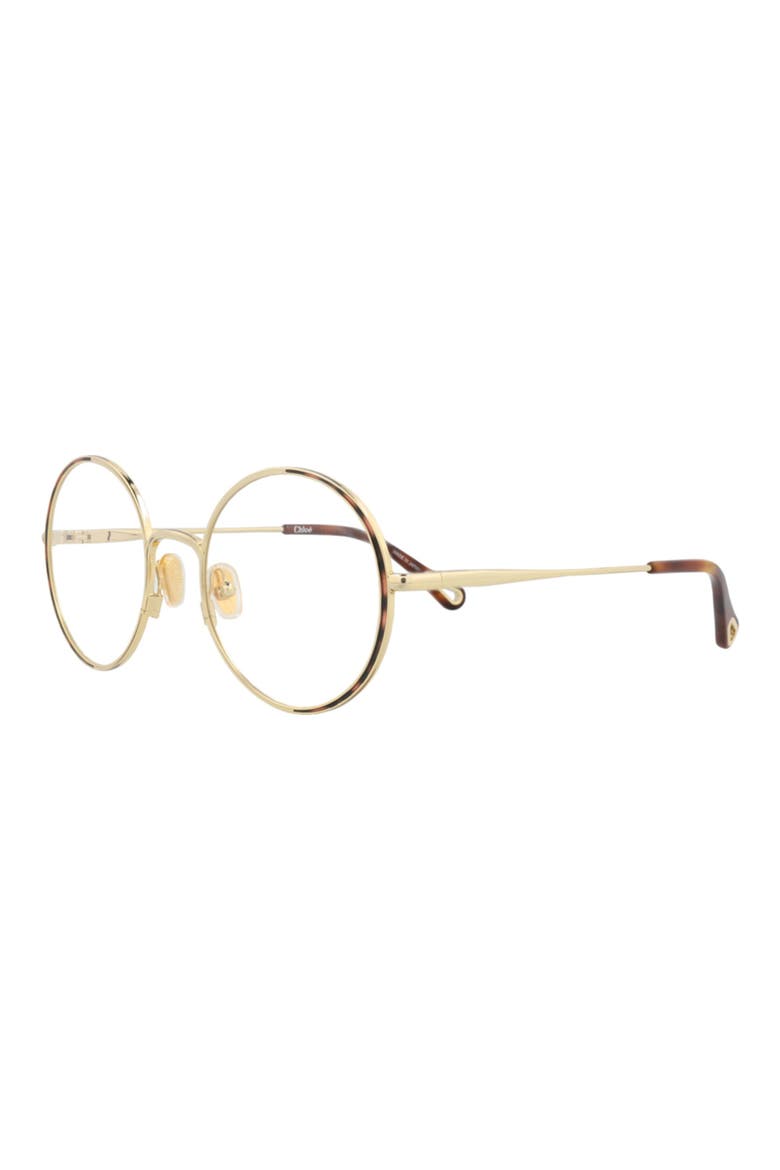 53mm Round Optical Glasses, Alternate, color, GOLD GOLD TRANSPARENT
