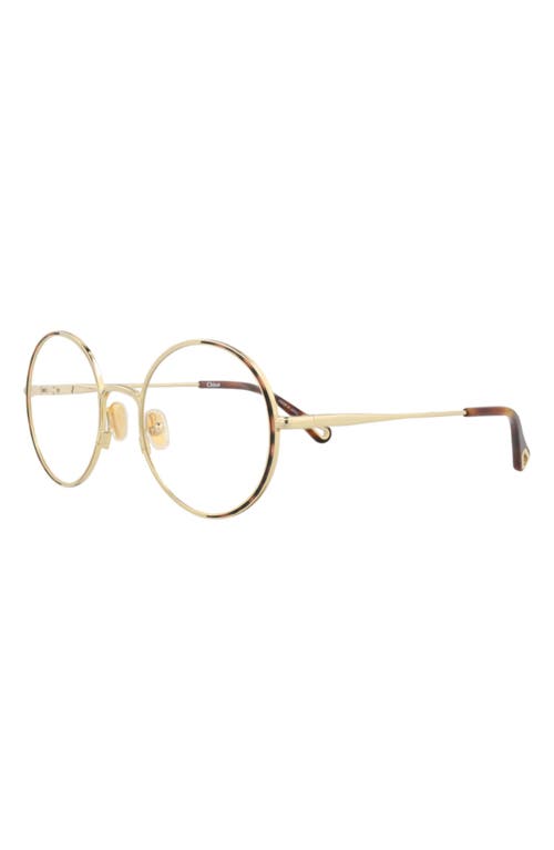 Chloé 53mm Round Optical Glasses In Gold