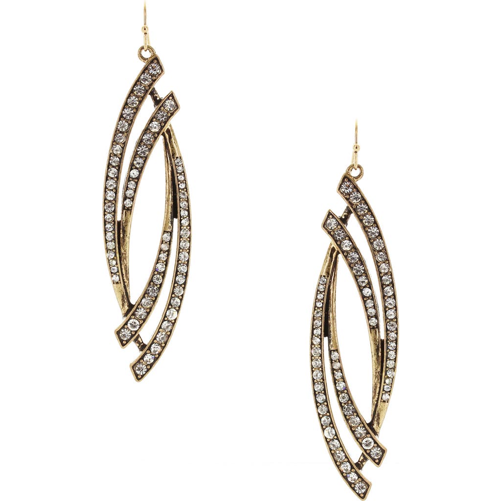 Olivia Welles Crystal Drop Earrings In Gold