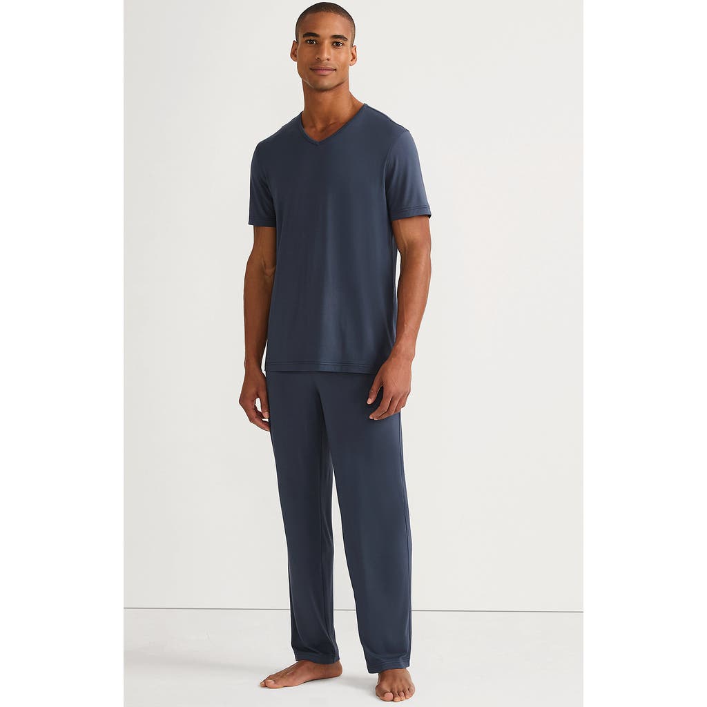 LANDS' END LANDS' END SHORT SLEEVE COOLING KNIT V-NECK PAJAMA SET