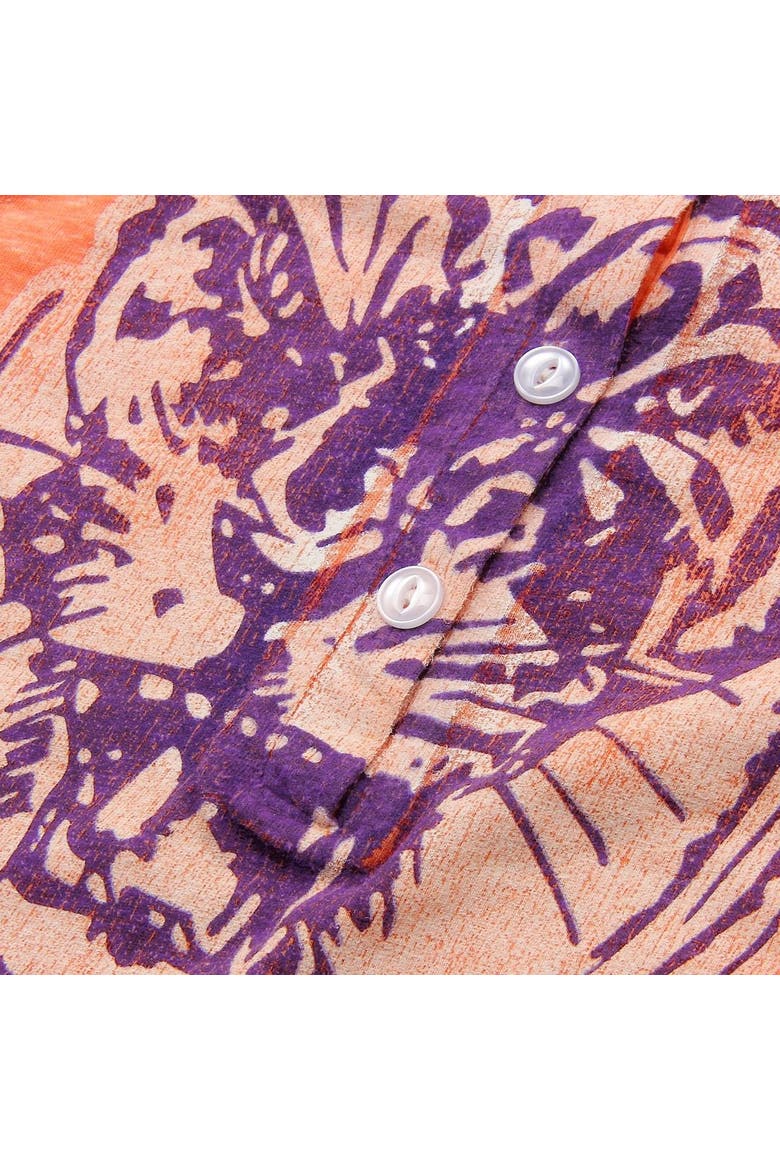 Womens Clemson Tigers Original Retro Brand Orange Relaxed Henley Tank Top, Alternate, color, Orange
