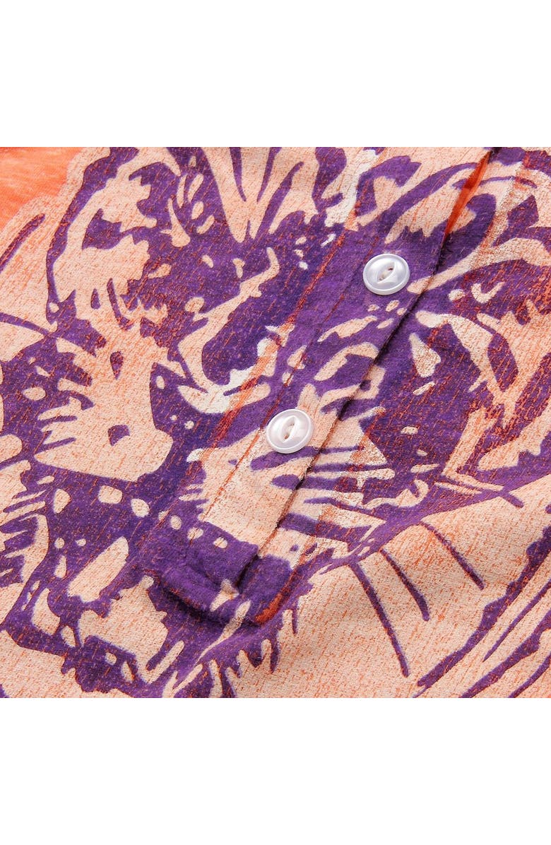 Retro Brand Womens Clemson Tigers Original Retro Brand Orange Relaxed Henley Tank Top, Alternate, color, 