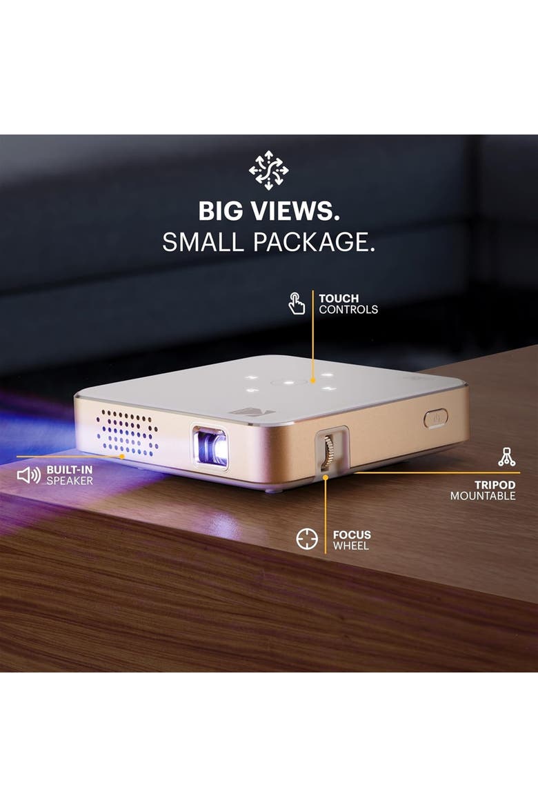 Luma 75 Ultra Mini Projector, Portable Pico Projector with Carrying Case & Tripod, Alternate, color, White