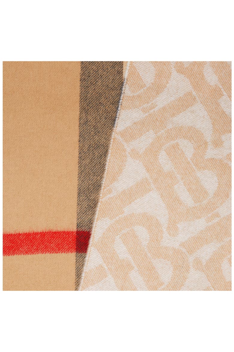 TB Mega Check Cashmere Scarf, Alternate, color, ALABASTER