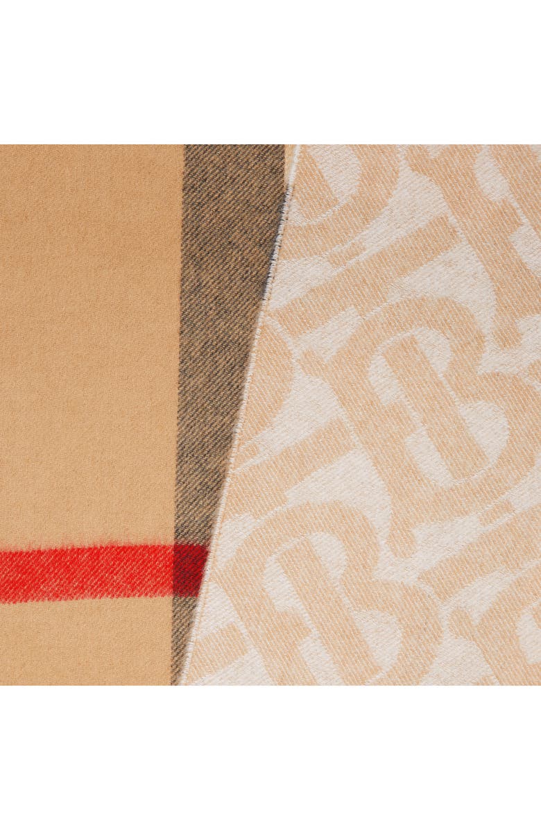 Burberry TB Mega Check Cashmere Scarf, Alternate, color, 