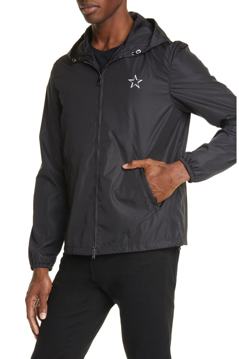 VTLNSTAR Logo Hooded Jacket, Alternate, color, BLACK/ WHITE