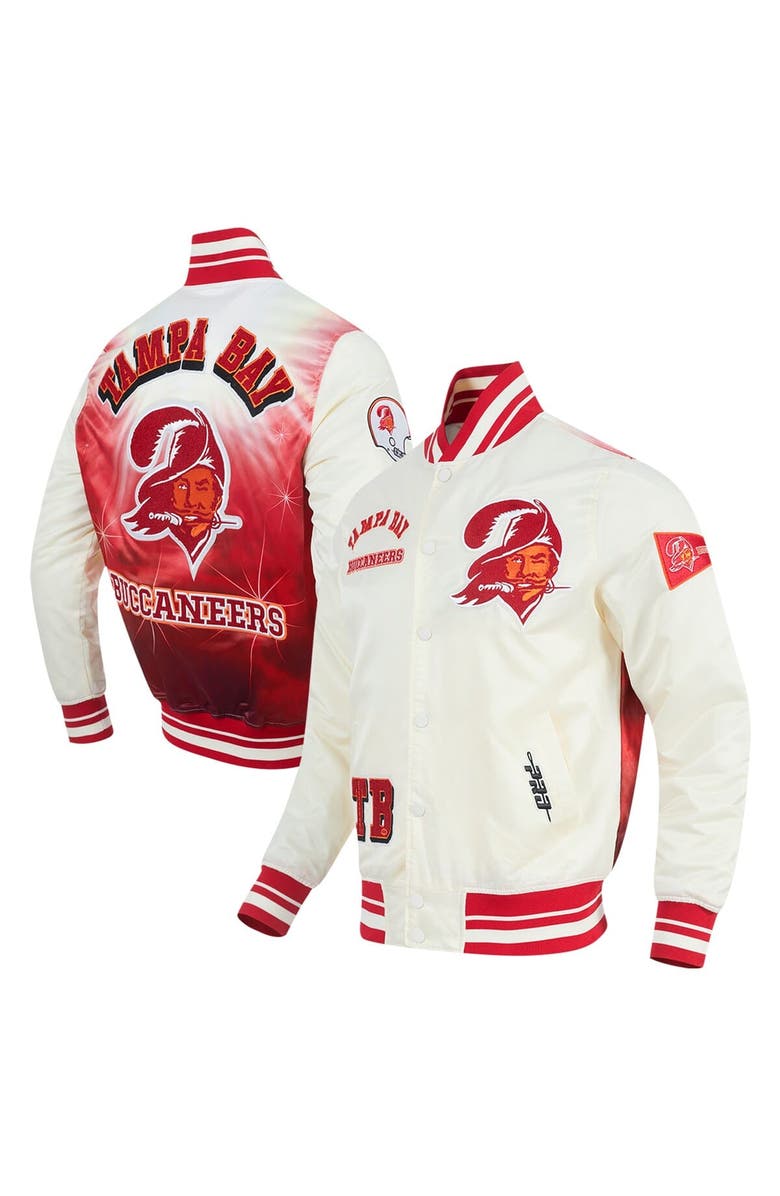 PRO STANDARD Men's Pro Standard Cream Tampa Bay Buccaneers Sublimated Satin Full-Snap Jacket, Main, color, Cream