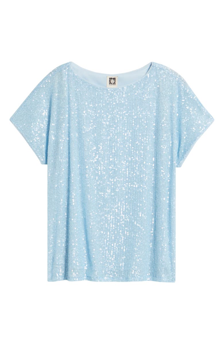 Anne Klein Sequin Top, Alternate, color, Opal Blue