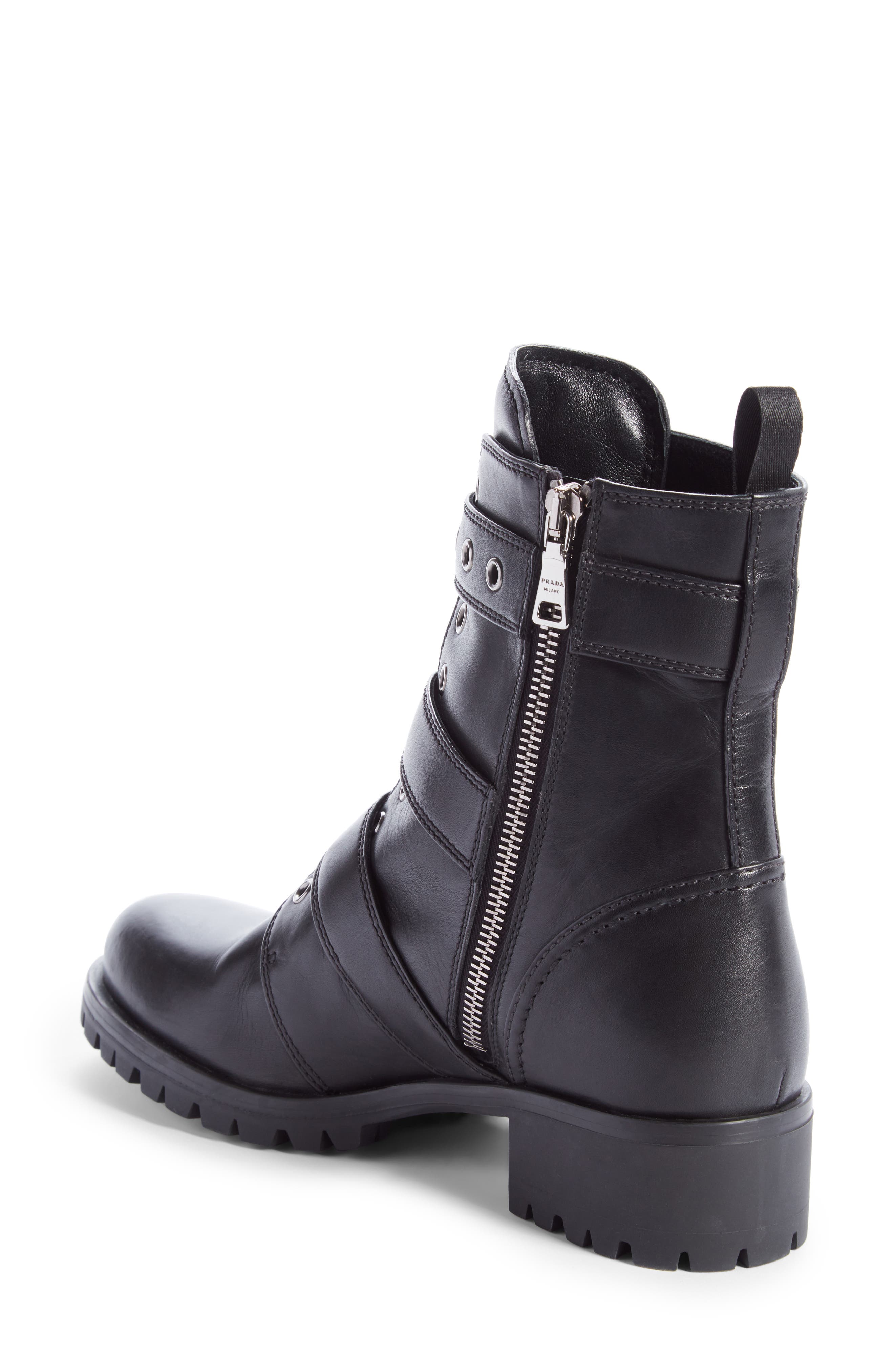 Prada Buckle Boot, Alternate, color, 