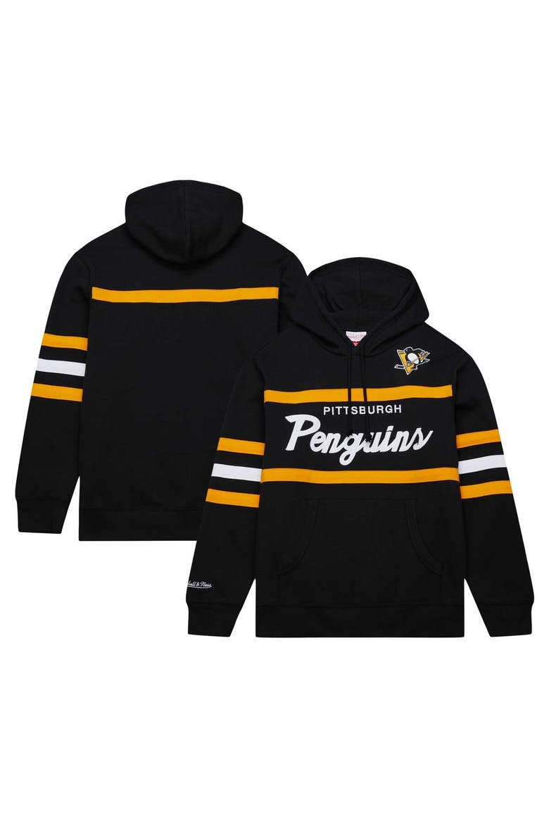 Men's Mitchell & Ness Black Pittsburgh Penguins Head Coach Pullover Hoodie, Main, color, Black