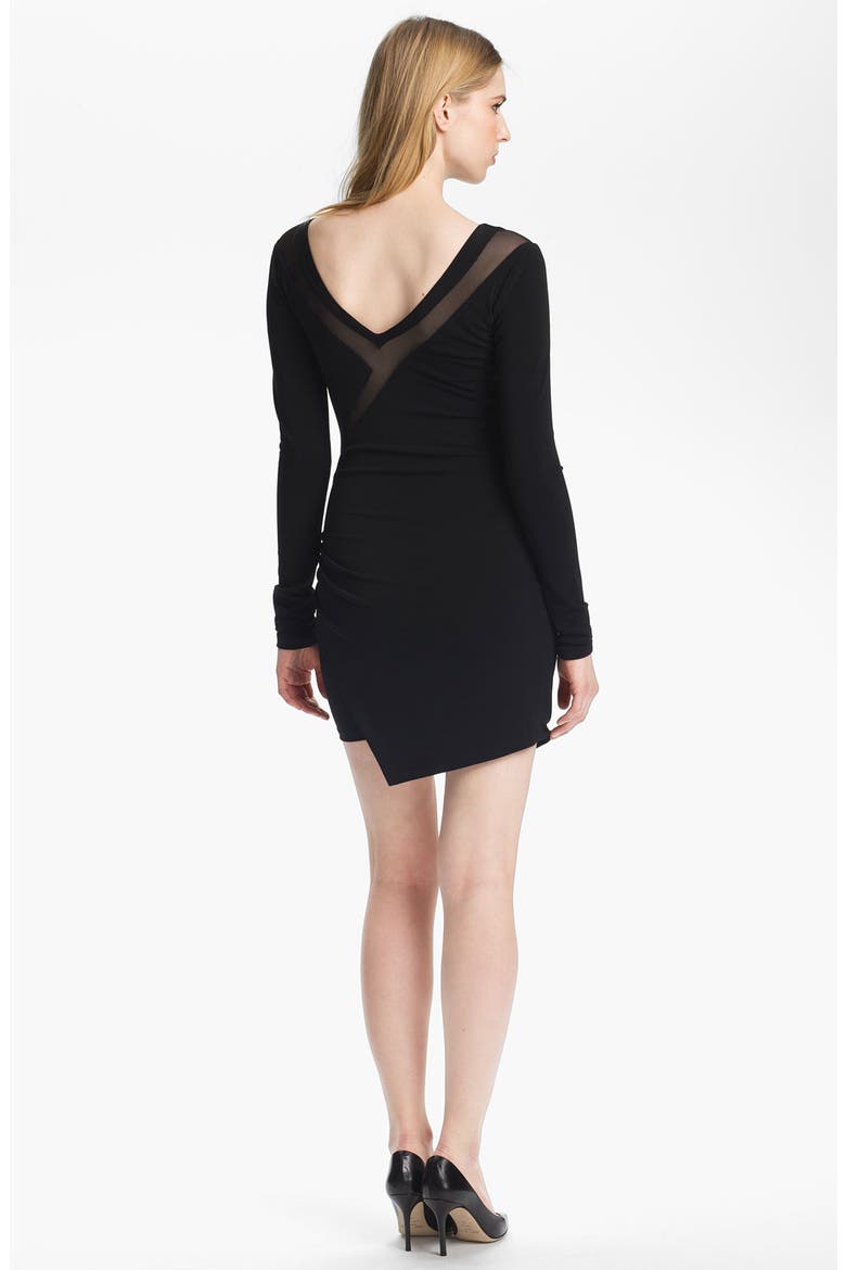 Mesh Inset Dress, Alternate, color, BLACK