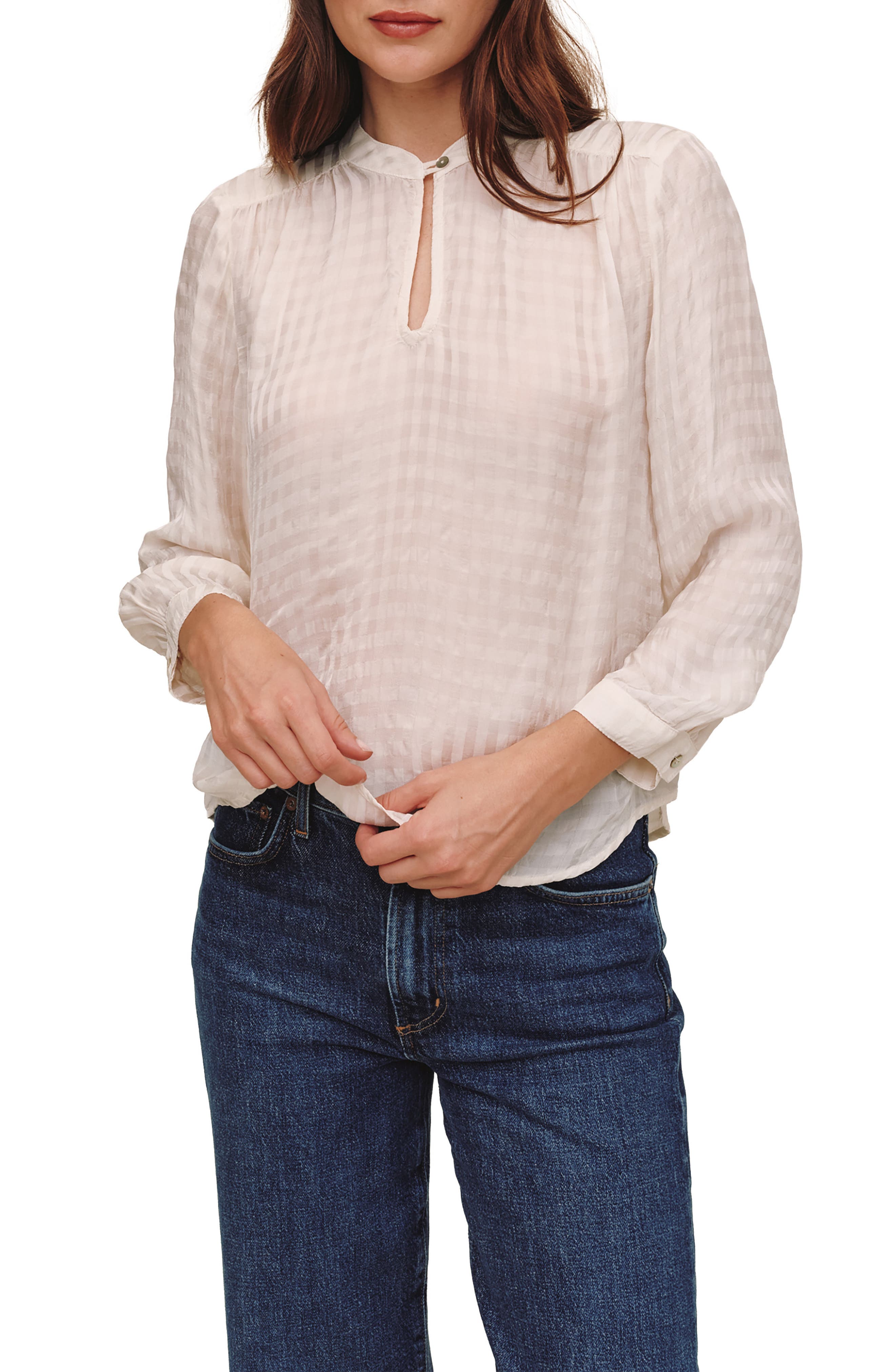 Bella Dahl Checkered Long Sleeve Top (Women) | Nordstrom