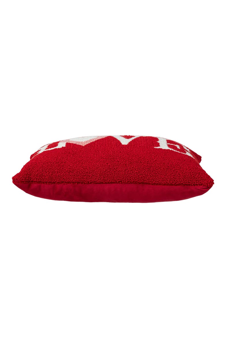 18"L Valentine's Hooked LOVE Pillow, Alternate, color, Red