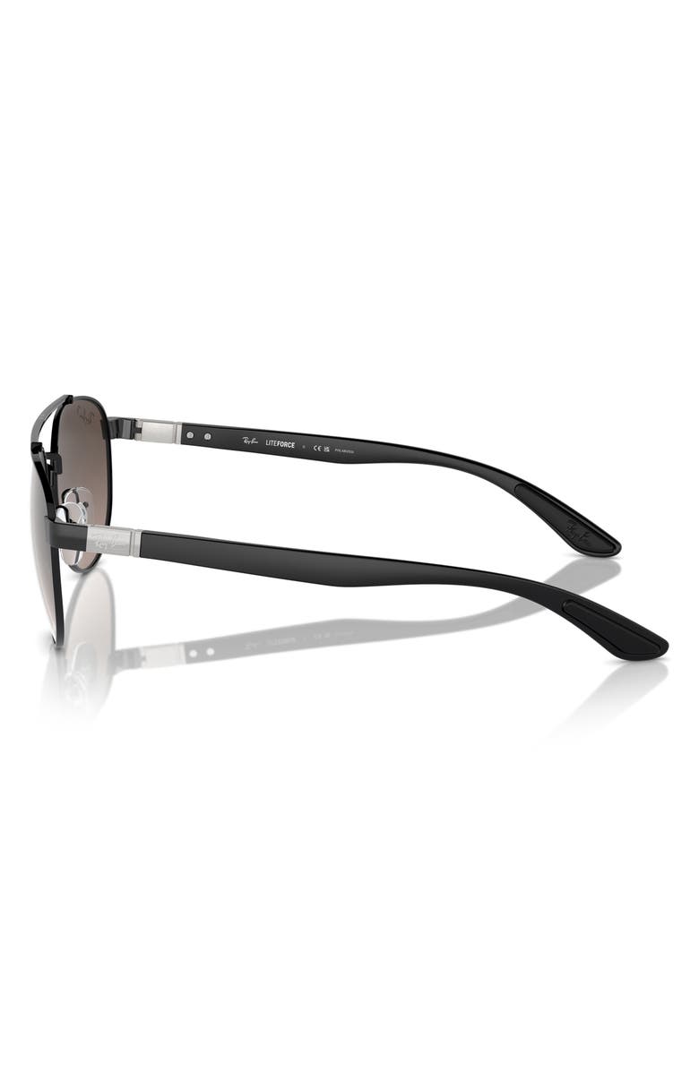 Ray-Ban 56mm Polarized Irregular Sunglasses, Alternate, color, Black