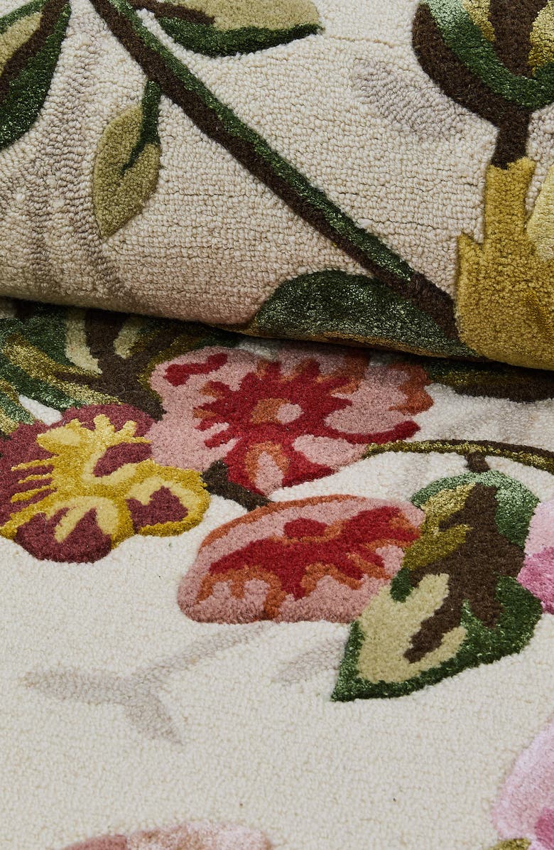 MACKENZIE CHILDS Golden Peonies Rug, Alternate, color, White